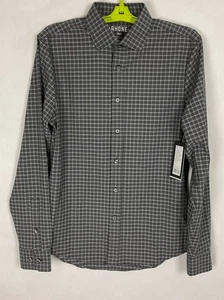 Rhone Mens State of Mind Dress Shirt Black Glen Plaid Slim Fit Stretch 39x29 New - Picture 1 of 17