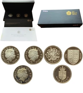 2013 £1  30th Anniversary Royal Mint Arms 3 Coin Silver Proof set  #H-6 - Picture 1 of 4