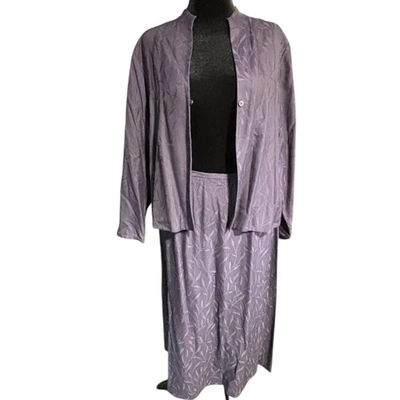 Mujer Grande EILEEN FISHER Púrpura Blazer Falda Conjunto De Colección Oficina Negocios Profesor Foto 1 de 4