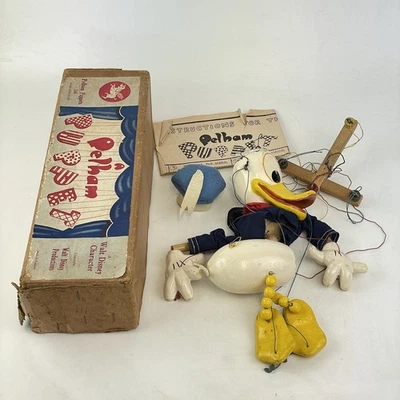 Vintage Boxed Pelham Puppet 50s 1950s Donald Duck Walt Disney Character - Image 1 of 4