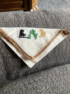 Vintage 8” X 8” Handkerchief With Embroidered Scotty Dogs & Crocheted Edges - Picture 1 of 6