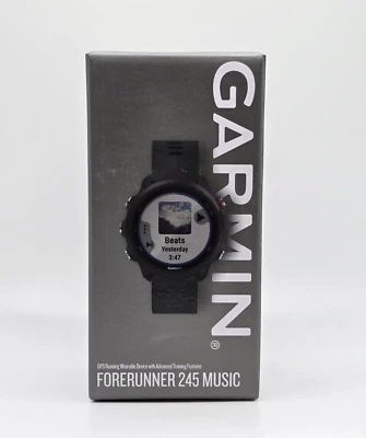 Garmin Forerunner 245 Music GPS Smartwatch - Black - Open Box - Image 1 of 4