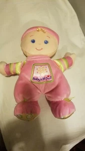 "Primera muñeca rosa para bebé Fisher Price sonajero niña de peluche 10" - Imagen 1 de 7