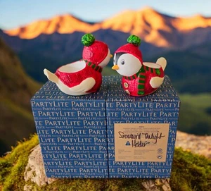 (LOT OF 2) RETIRED NEW PARTYLITE CANDLES SNOWBIRD WINTER TEALIGHT HOLDERS P93174 - Picture 1 of 2
