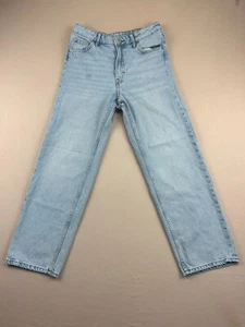 H&M Jeans Girls Size US 14 Blue Denim Loose Fit Coupe Ample Wide Leg Light Wash - Picture 1 of 14