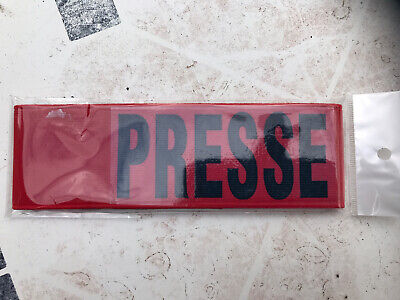 BRASSARD Extensible PRESSE Rouge Et NOIR Avec Attache Scratch Sécurité • 10€