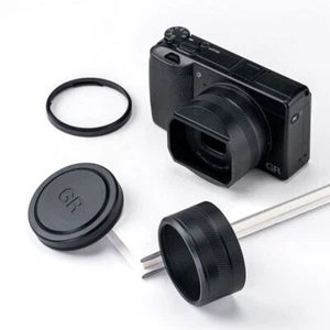 Rectangle Metal Lens Hood Cap Cover Hoods Filter Adapter Ring For Ricoh GR3 GR3X - Picture 1 of 9