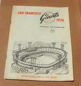 1970 SF San Francisco Giants vs San Diego Padres Program - Picture 1 of 1