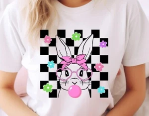 Easter Bunny Bubblegum T-Shirt – Adorable & Fun! – Youth Sizes XS-XL Available - Picture 1 of 1
