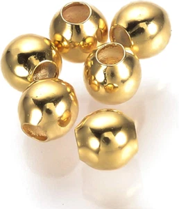 Megapet 400Pcs 3Mm Metal Spacer Beads Real 18K Gold Plated Brass Smooth round Ro - Picture 1 of 12