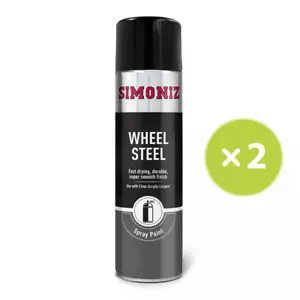 2 aerosol de pintura acrílica de acero para rueda Simoniz 500 ml - Imagen 1 de 6
