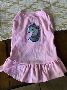 Unicorn Clothes Dog Dress Chihuahua Band Fantasy Tshirt Pink L Glitter Sparkle - Picture 1 of 2