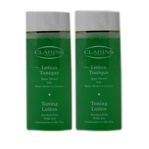 CLARINS TONING LOTION ALCOHOL-FREE WITH IRIS COMBINATION OR OILY SKIN 2x200ML - Picture 1 of 1