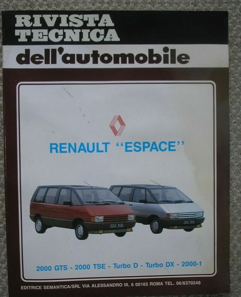 RIVISTA TECNICA DELL'AUTOMOBILE RENAULT ESPACE 2000 GTS TSE TURBO D DX - Immagine 1 di 1