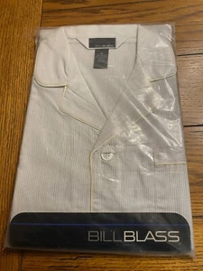 Bill Blass Long Sleeve & Long Leg Blue Striped Pajama Set - Size M - Vintage - Picture 1 of 9