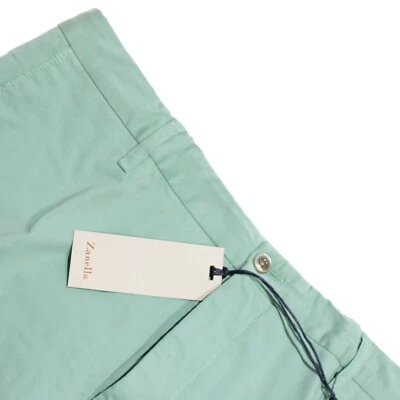 Pantalones chinos/informales Zanella nuevos con etiquetas talla 36 EE. UU. Noah en mezcla de algodón verde liso Foto 1 de 4