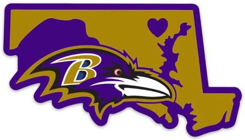 Baltimore Ravens Logo Type & State NFL Football Die-cut MAGNET Cover