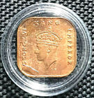 Rare 1945 Malaya 1 Cent "King George Vi" Bronze Coin, Km#2 (+Free1 Coin)#12740