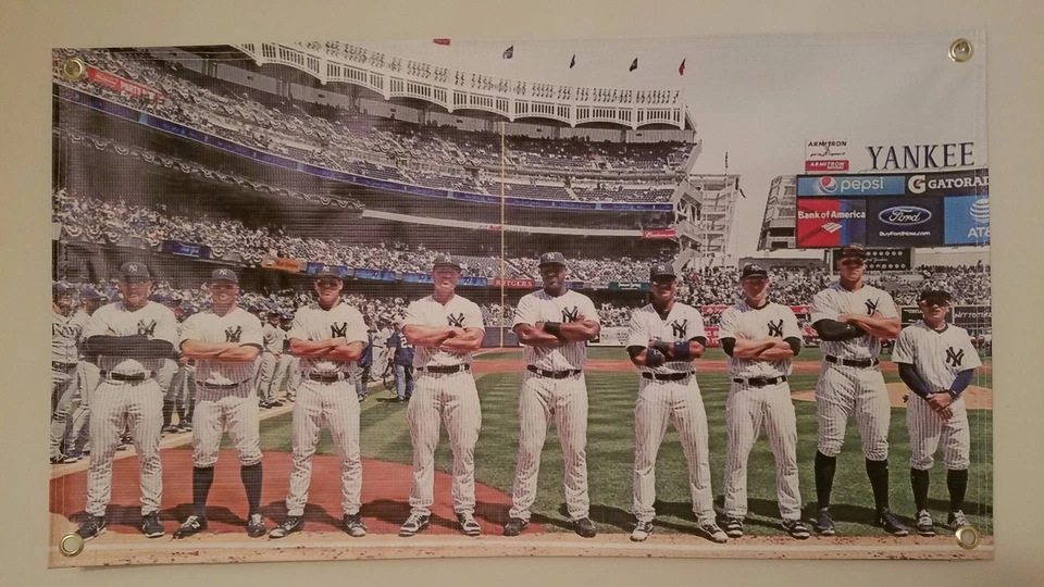Bandera de vinilo del equipo Throwback Jeter de los Yankees de Nueva York 20"x36" MLB Man Cave EE. UU. Foto 1 de 2