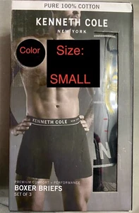 Kenneth Cole NY 3-pack Boxer Briefs; Size Small (28-30 )-  Black - Picture 1 of 5