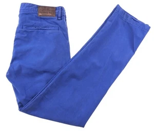 BOSS ORANGE Hugo Boss Royal Blue Garment Dyed Cotton Mens Chinos Slim Pants 32 - Picture 1 of 10