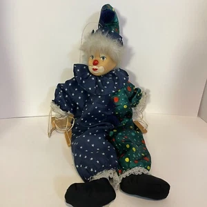Vintage Clown Hanging Art Swing Swinging Jester Puppet Large Marionette Doll - Foto 1 di 18