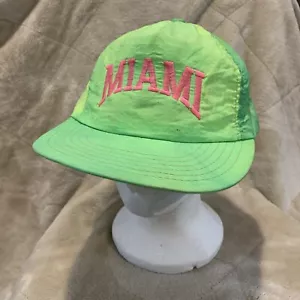 VTG 90's Neon Lime Green Miami Adult OSFA Snapback Hat Top of the World USA - Picture 1 of 7