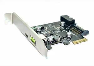 Carte d'extension ITHOO PCI-e vers USB3.1 Type-C PCIe vers USB 2.4A charge rapide - Photo 1/4