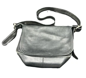 Vintage Coach 9951 Patricias Legacy Tasche Messenger Sattelklappe schwarz Leder - Bild 1 von 8