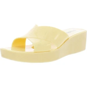 Olivia Miller Womens Karen Yellow Flatform Sandals 7 Medium (B,M) BHFO 8289 - Picture 1 of 3