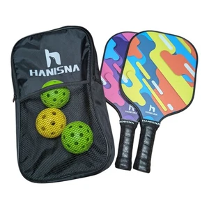 Hanisna Pickleball Paddel 2er Set verbesserter PP HoneyComb Kern 3 Bälle Tasche - Bild 1 von 5