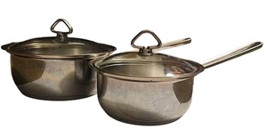 Chantal 1.5 & 3 Quart Saucepans Pot 18/10 Stainless Glass Lids SL35-160 SL35-200 - Picture 1 of 12