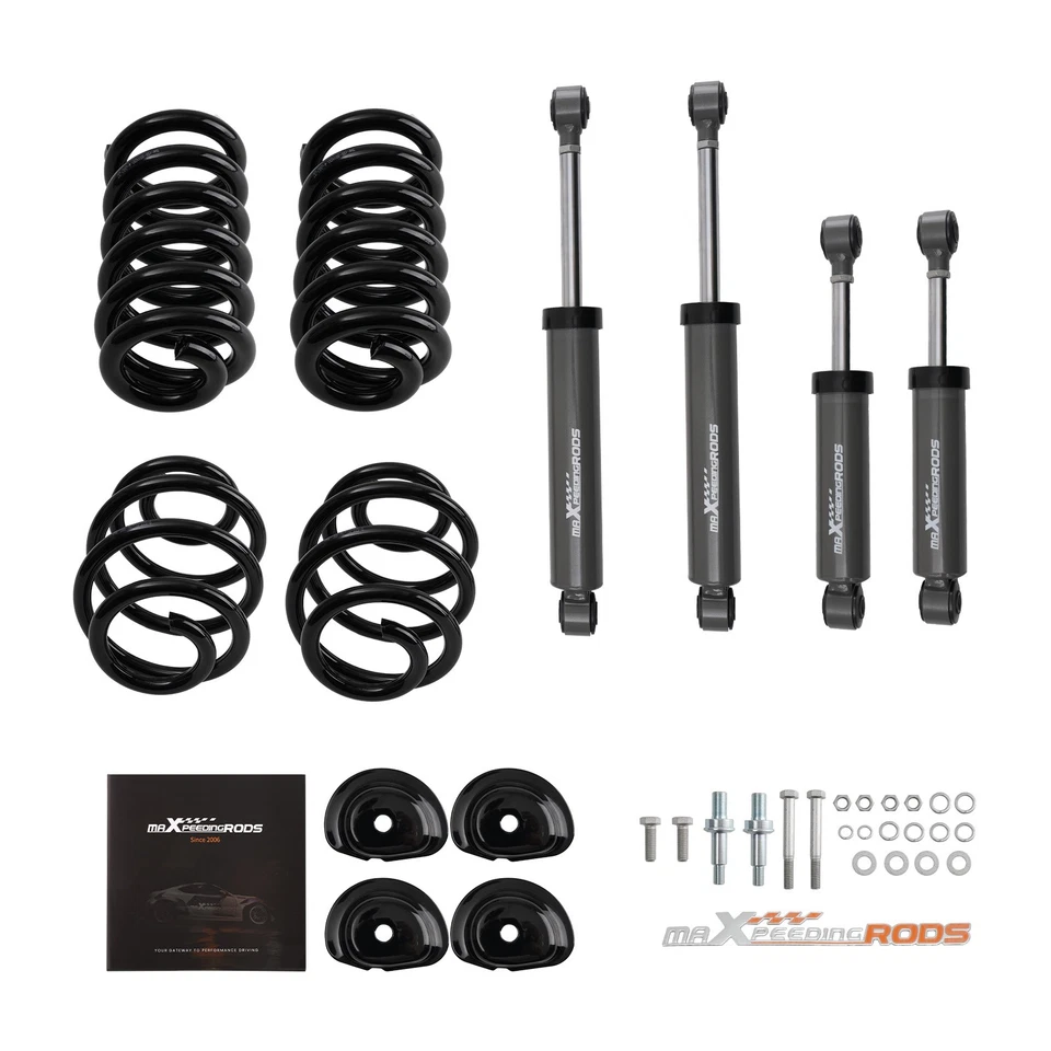 Kit reductor de caída delantero 3" trasero 5" para Chevy C10 1963-1972 muelles helicoidales + amortiguadores Foto 1 de 4