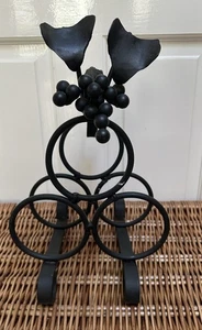 Wrought Iron Wine Rack Ornate Table Top Rack Vintage Farmhouse Kitchen Table - Picture 1 of 16