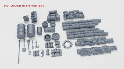 3D printing 1/72 WW II American tank accompanying parts package unpainted model - Image 1 of 3