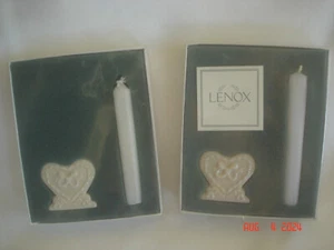 SET 2 NEU / VERPACKT Vintage LENOX MINI KERZENHALTER & KERZEN Hochzeitsversprechen Coll. - Bild 1 von 6