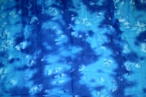 Vtg Tie-dye Cotton Gauze Crinkled Light Weight Blue Dresses Fabric 2 Yds. & 27" - Picture 1 of 7