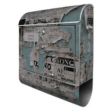 banjado Design Briefkasten mit Zeitungsfach Postkasten Motiv Wand mit Zeitungen