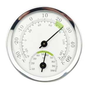 Mini Temperature Pointer Wall-Mounted Clock Thermometer Mechanical for Home Room - Bild 1 von 8