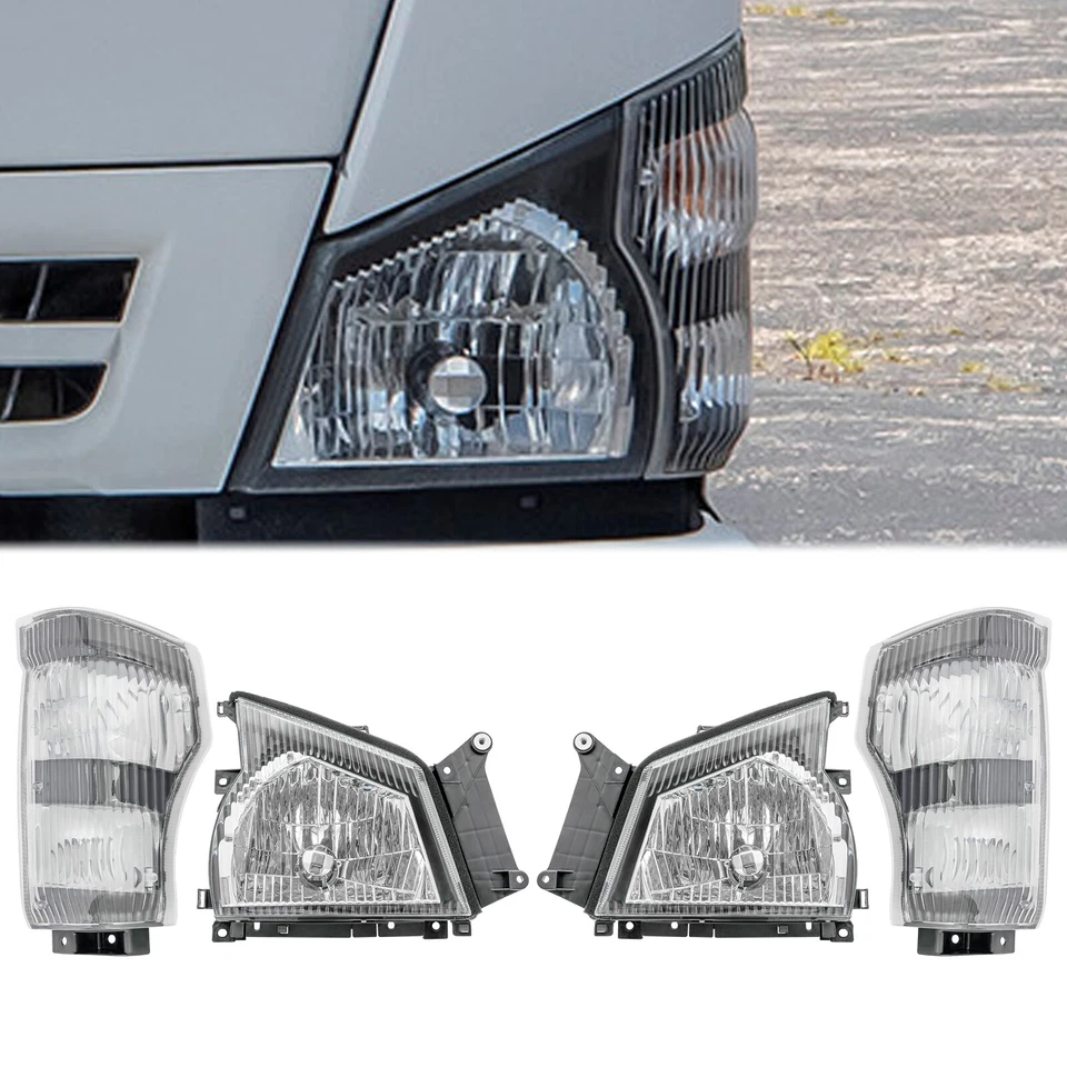 Juego de 4 faros + luces de esquina para Isuzu NPR NQR/05-07 GMC W-4500 2004-2007 Foto 1 de 4