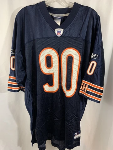 Reebok Chicago Bears #90 Peppers Navy Jersey Authentic NFL Equipment XL Cover