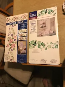 plaid stencil decor country multi layer Wall borders overlay ivy vines flowers - Picture 1 of 7