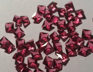Ruby Red  Cubic Zirconia Best Quality AAAAA     4mm Square    - Picture 1 of 4