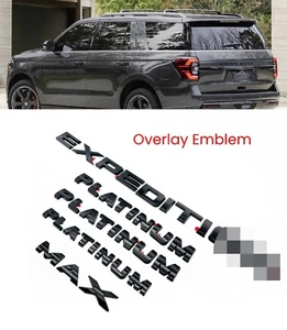 Gloss Black Platinum Overlay Letters Emblem FIT 2018-2024 Ford EXPEDITION Max - Picture 1 of 7