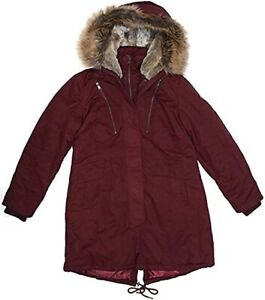 1 Madison Expedition Womens Faux Fur Hooded Parka Jacket Large