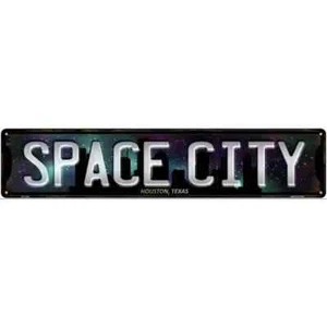 Houston Texas Space City 3"x12" metal street sign plaque Home Door Garage Wall - Picture 1 of 1