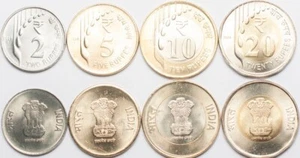 India 4 coins set 2014-2020 Raindrops UNC (#8717) - Picture 1 of 1