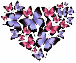 Schmetterling Herz gezählt Kreuzstich Muster Pixel Art - Bild 1 von 4