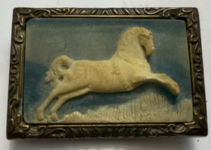 Incolay Studios geschnitzte Pferd Gürtelschnalle 1975 - Bild 1 von 2