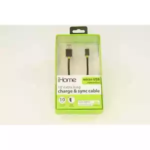 iHome iHome Nylon Braded Micro USB Cable (10ft.) - Data Cable - Retail Packaging - Picture 1 of 2